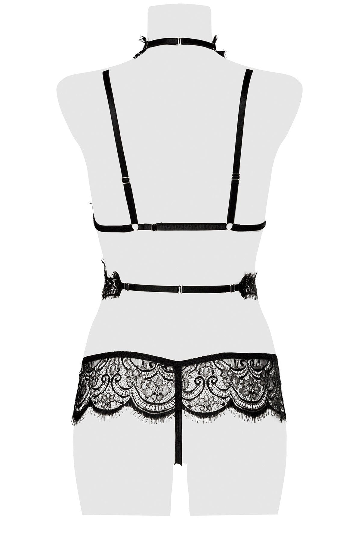 Edgy Lace Choker Cami Bra & Brief Set