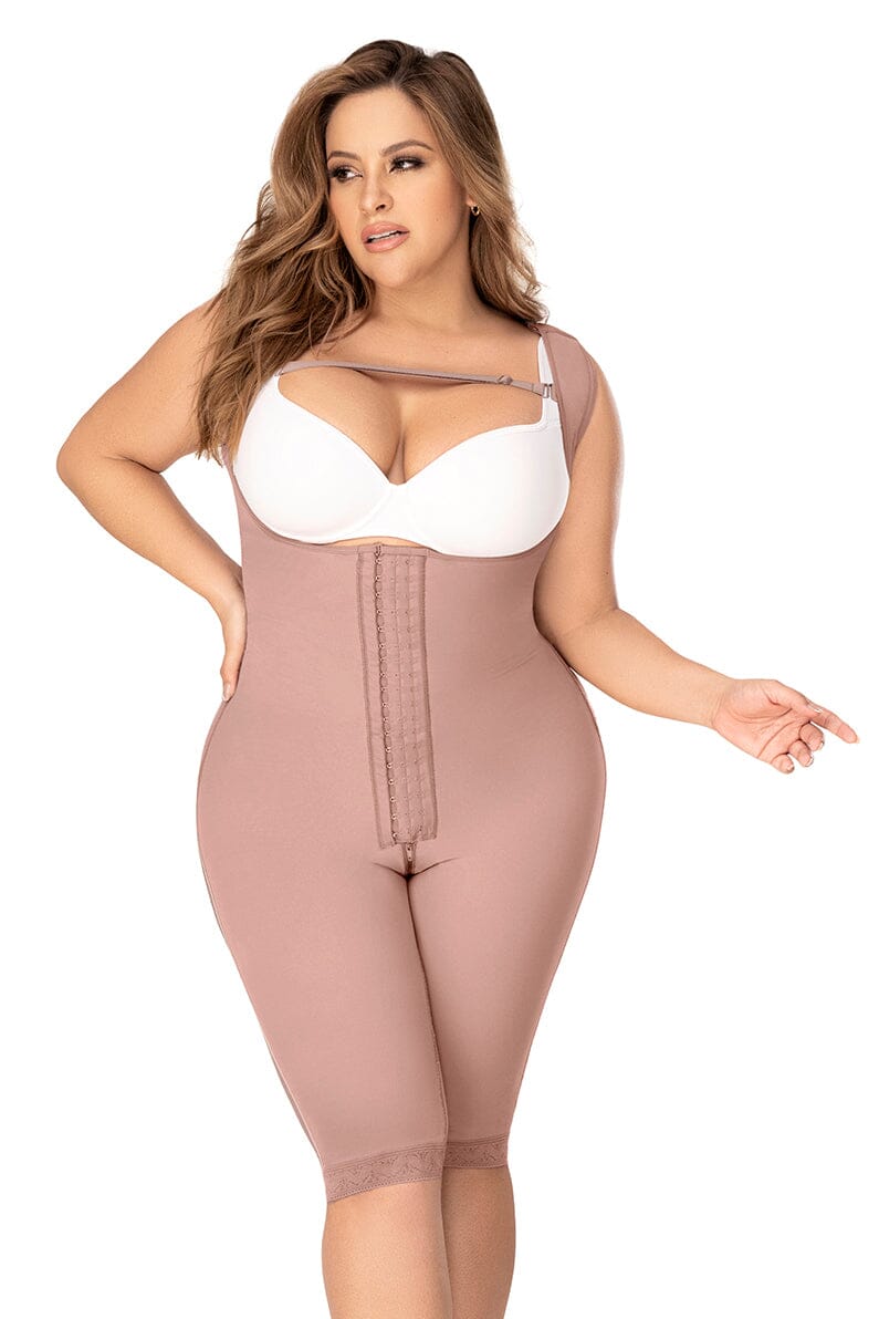 Cross Back Support Knee Length Shapewear