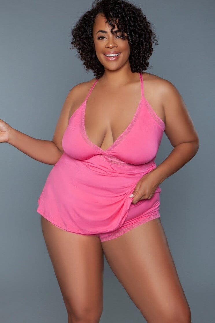 Plus Size V-Neckline Cami Set