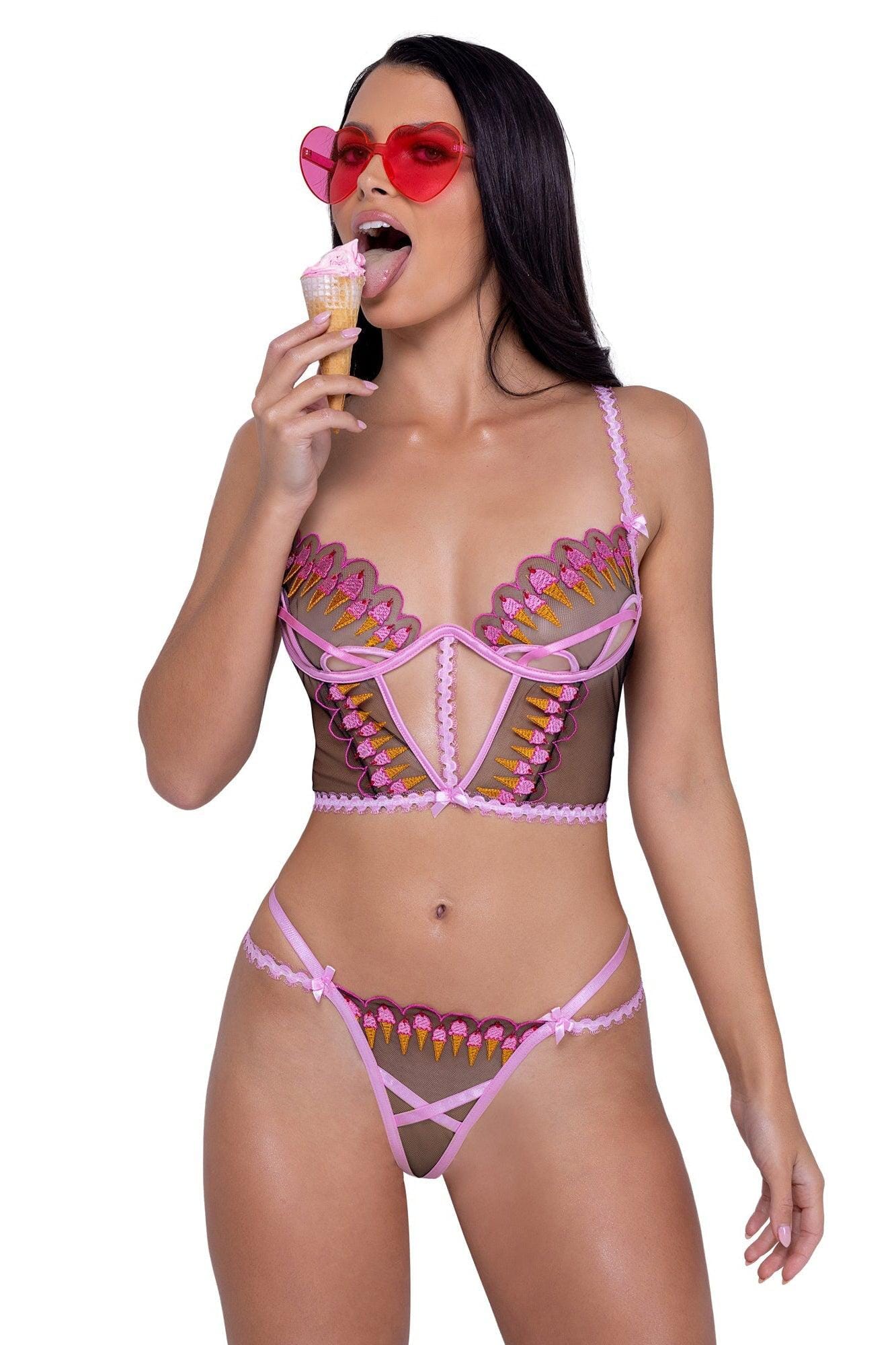 Strawberry Sherbet 2-Piece Bustier Set