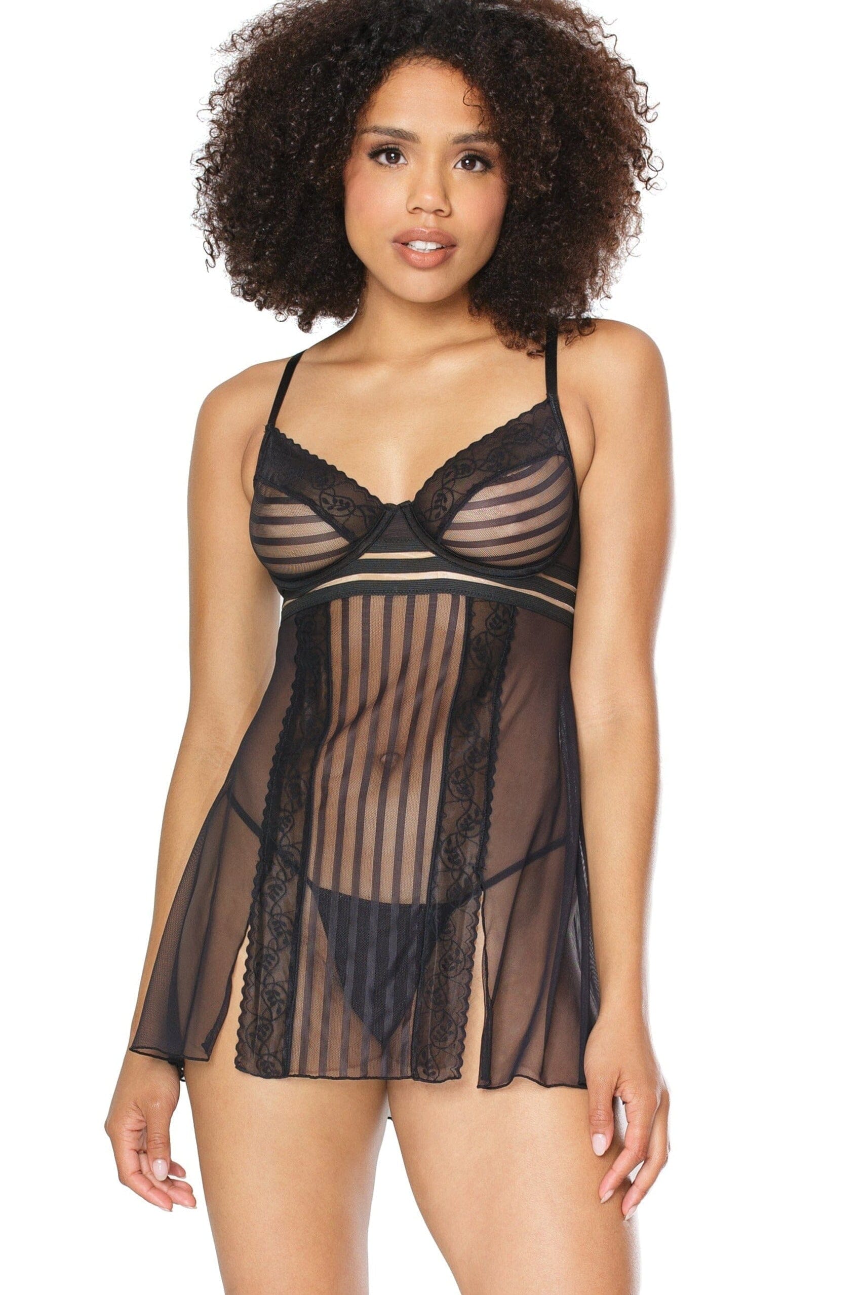 Striped Babydoll & Panty Set