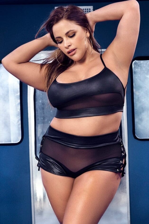 Mesh Under Breast Tank 2 Piece Set | Plus Size