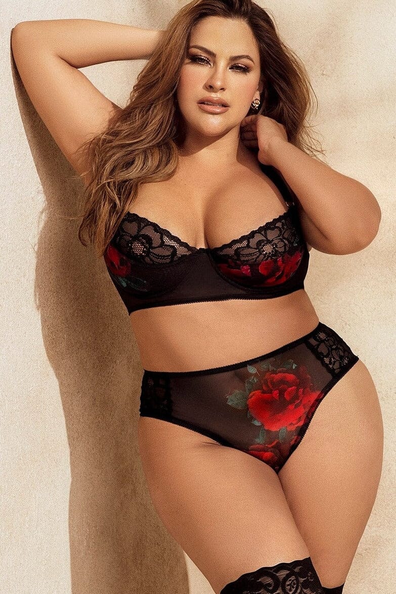 Plus Red Rose Print Set