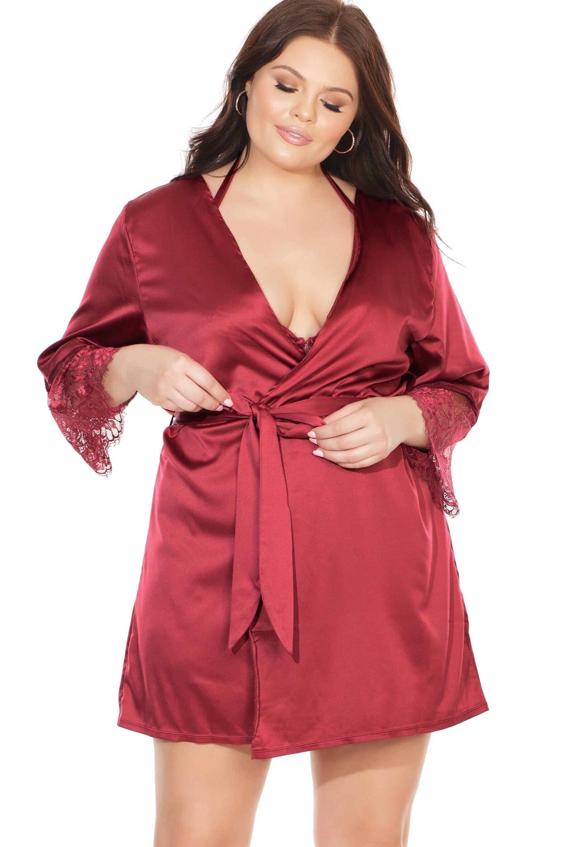 Soft Stretch Satin Robe | Plus Size