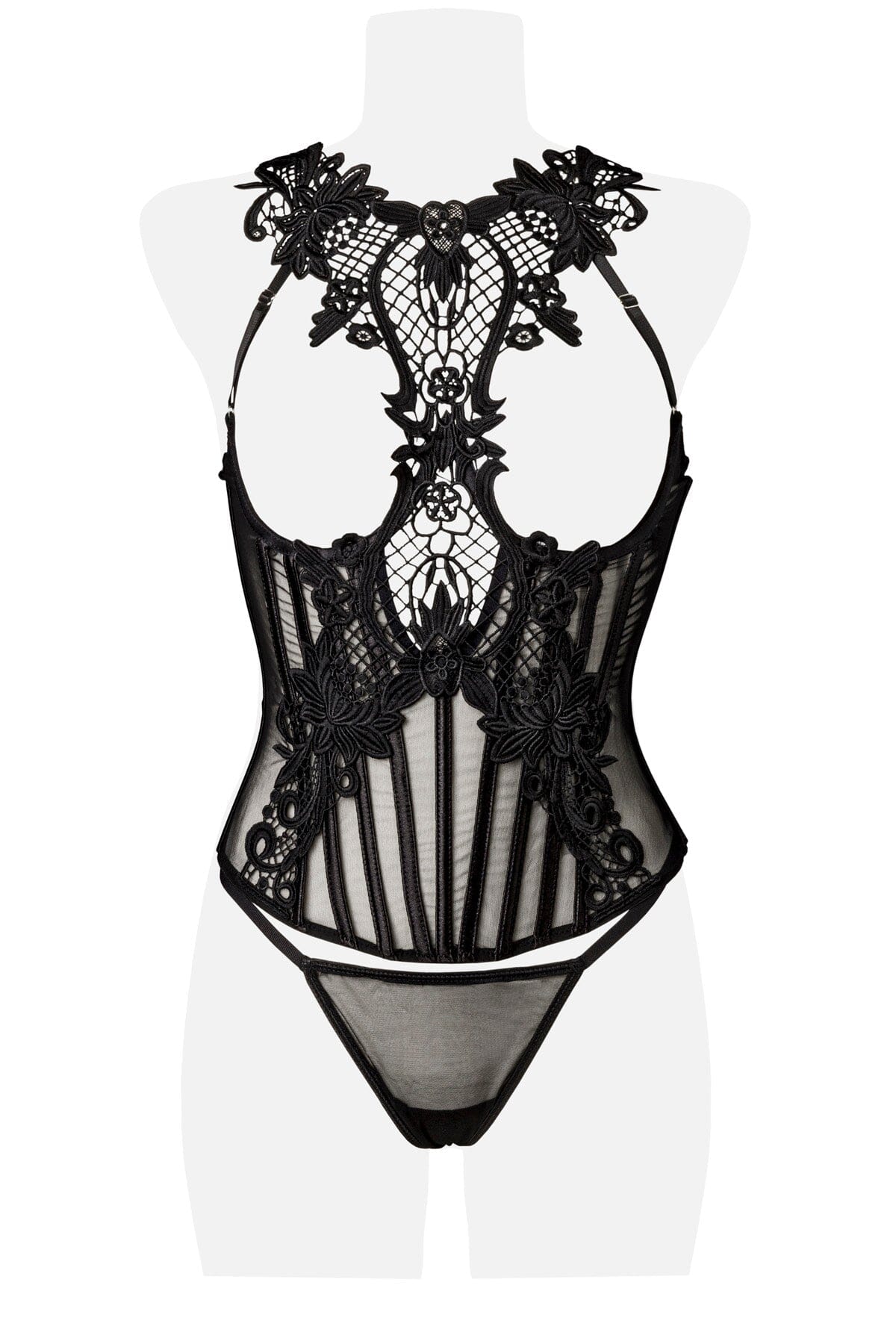 2 Piece Open Cup Corset W/Bikini Bottoms