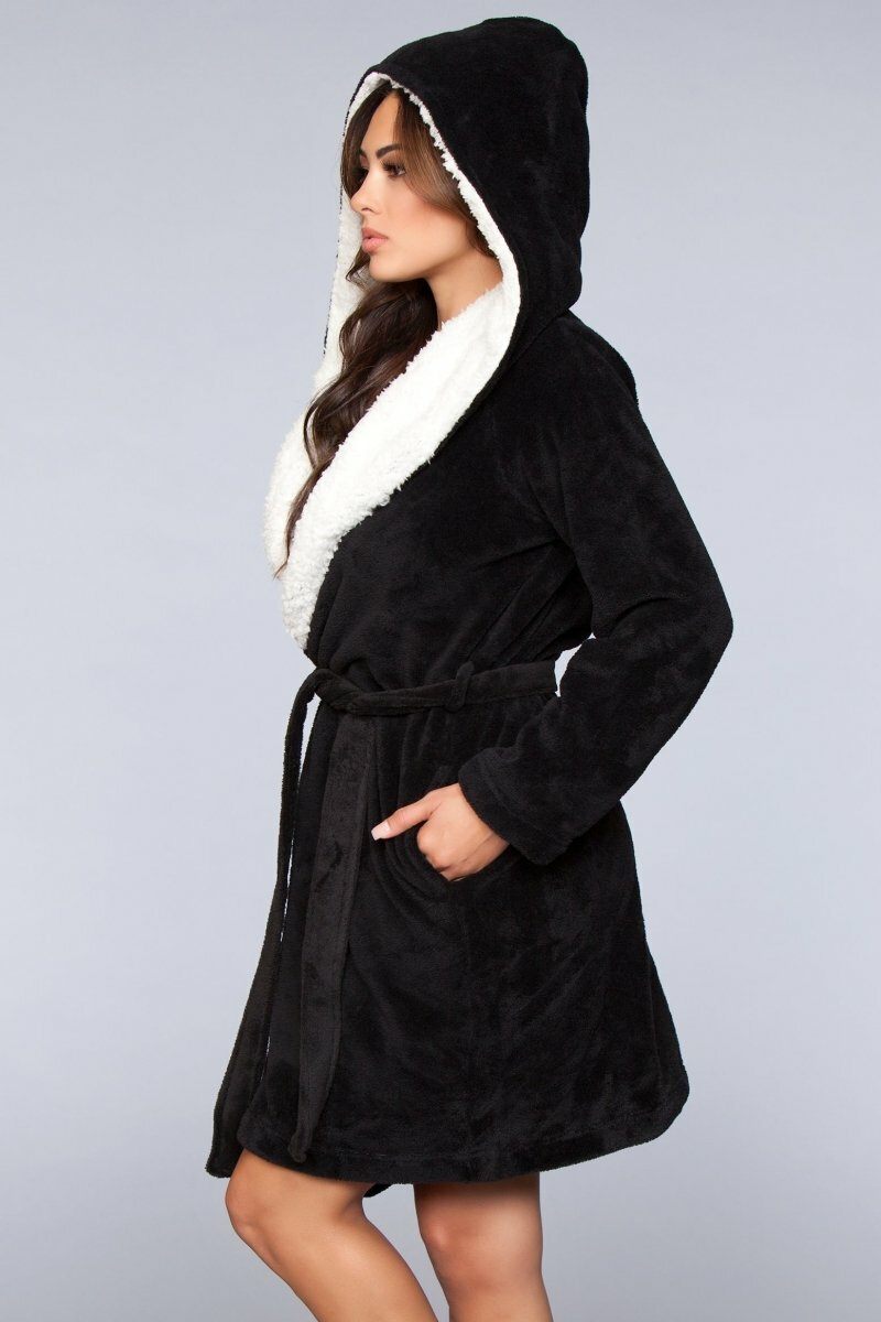 Plush Fleece Hooded Robe