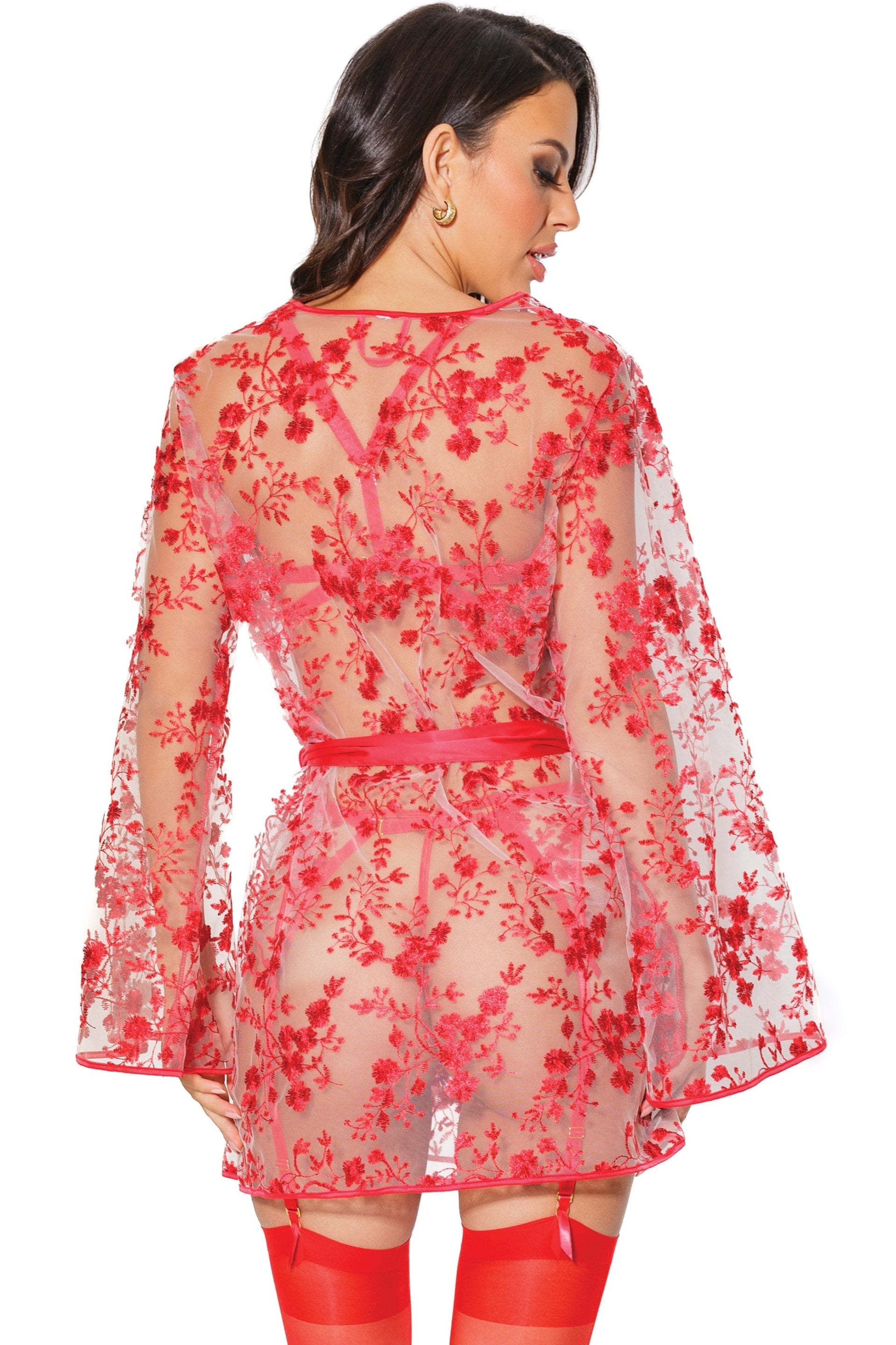 Floral Tulle Robe