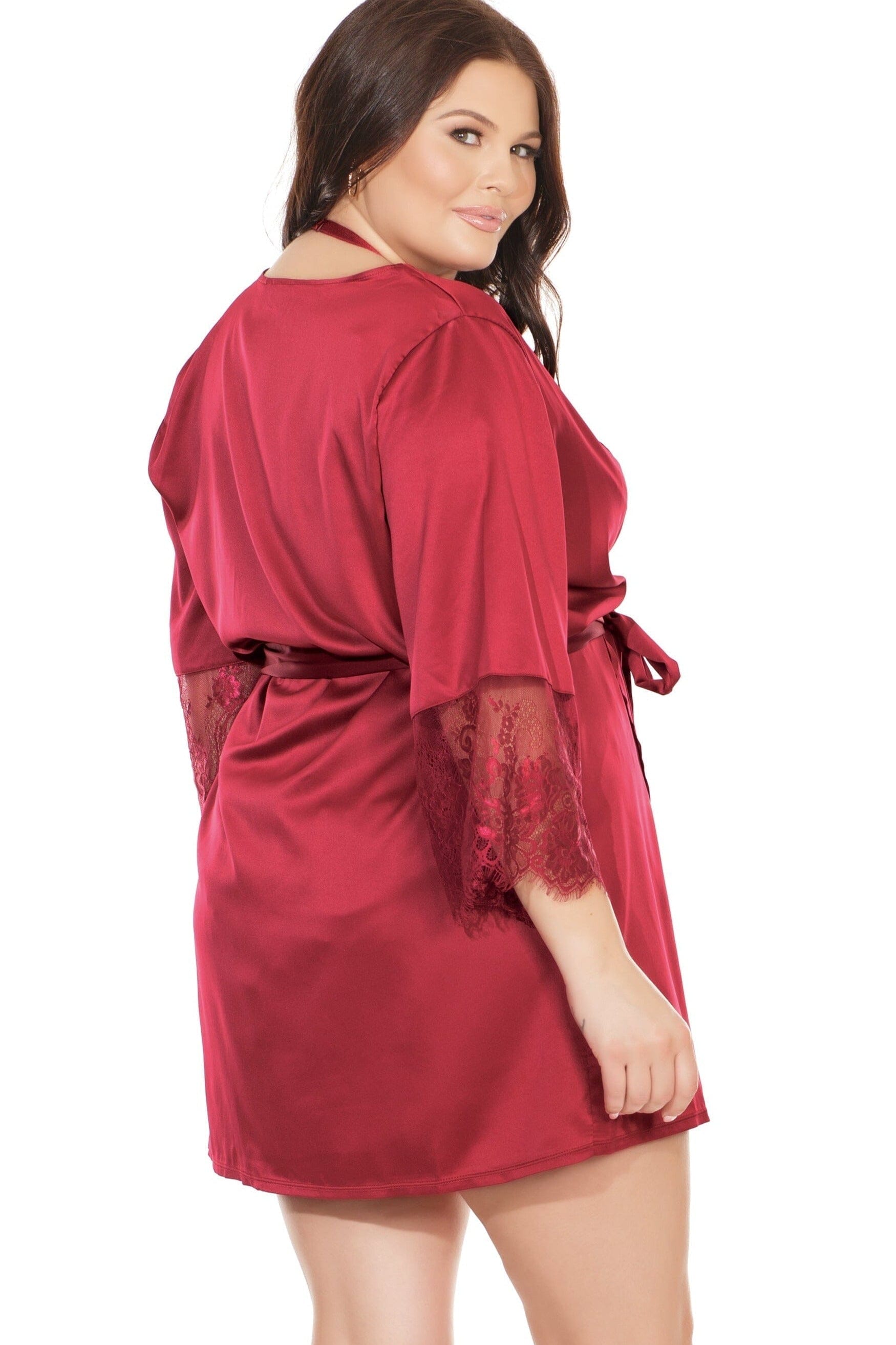 Soft Stretch Satin Robe | Plus Size