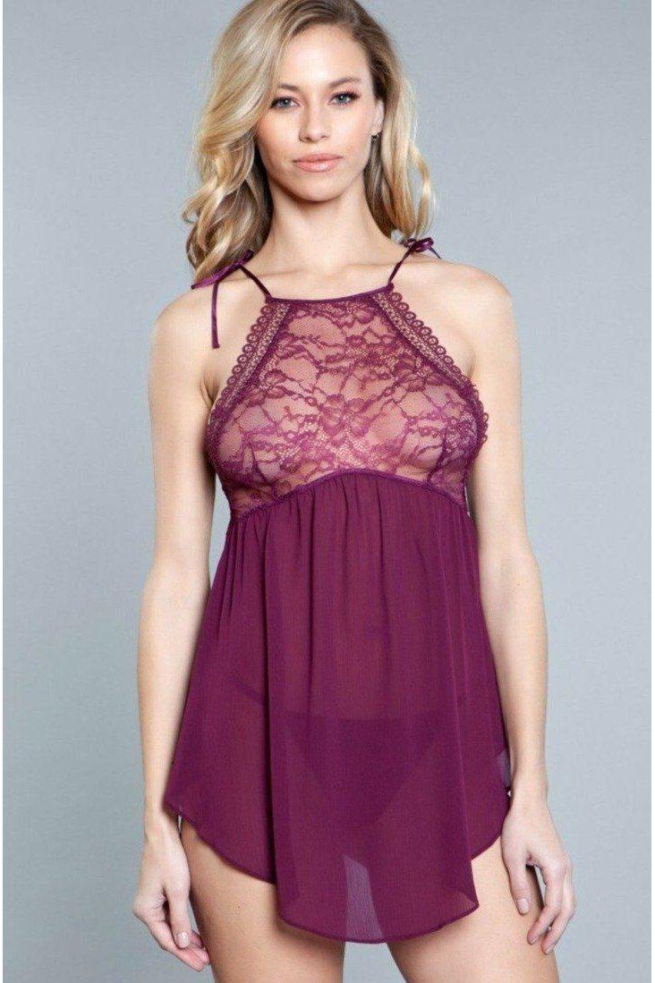 High Neck Lace Chemise