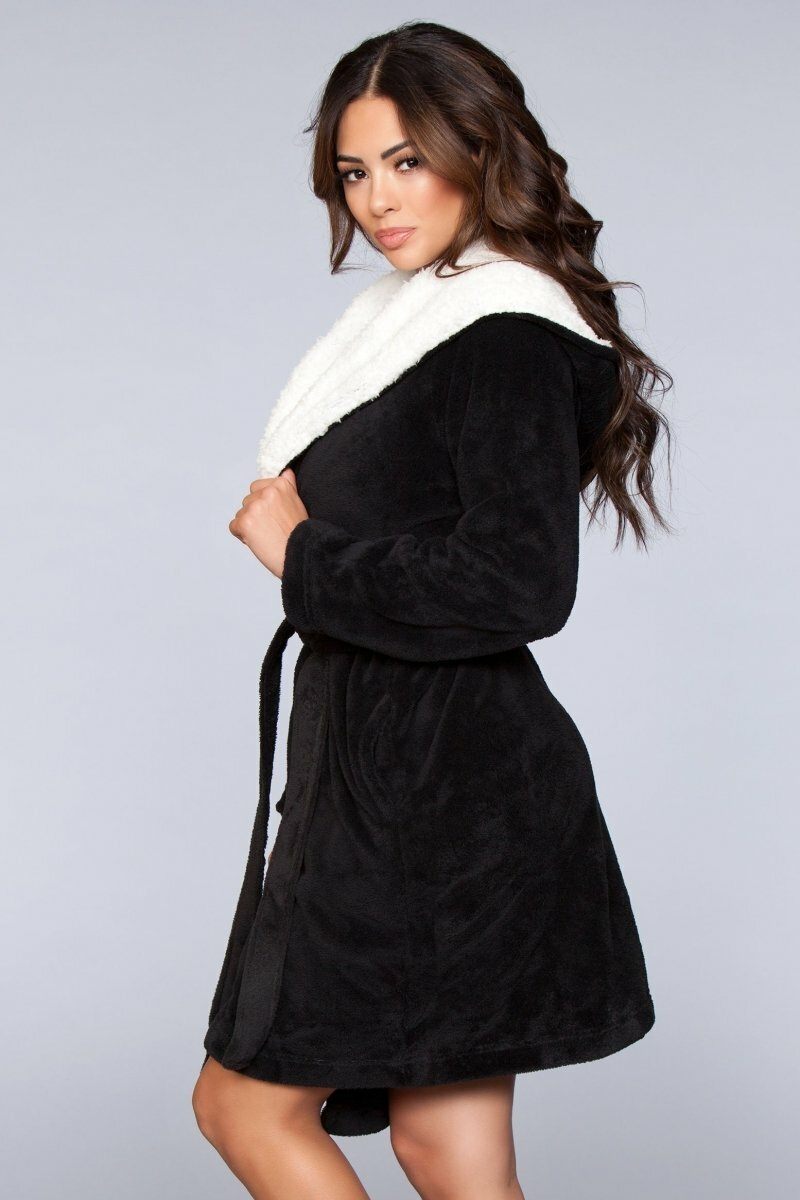 Plush Fleece Hooded Robe