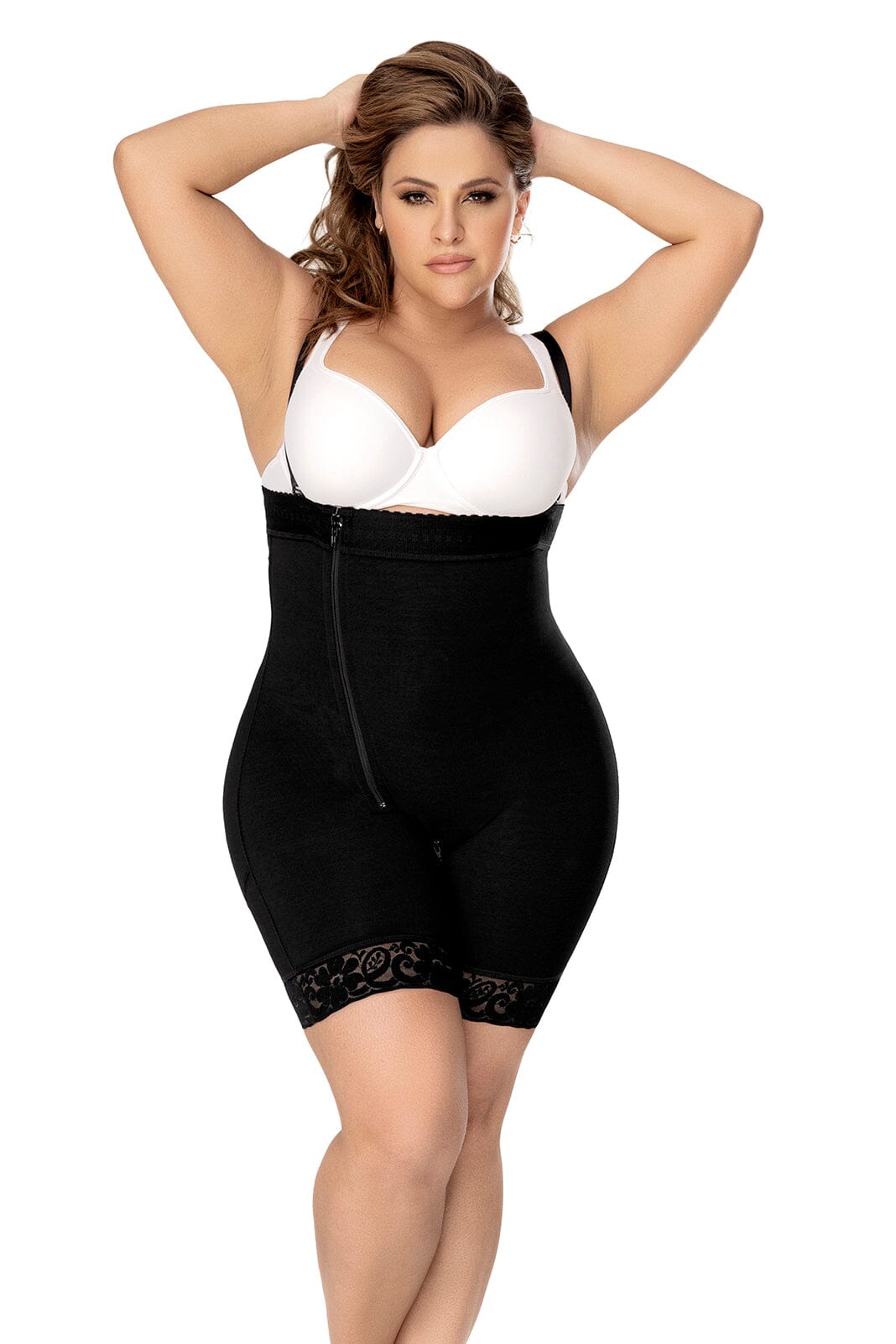 Mid Leg Strapless Zip-Up Shapewear