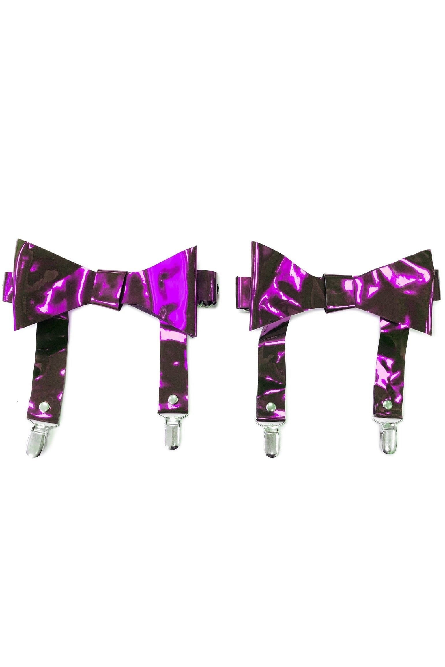 Purple Metallic Garters (Set Of 2)