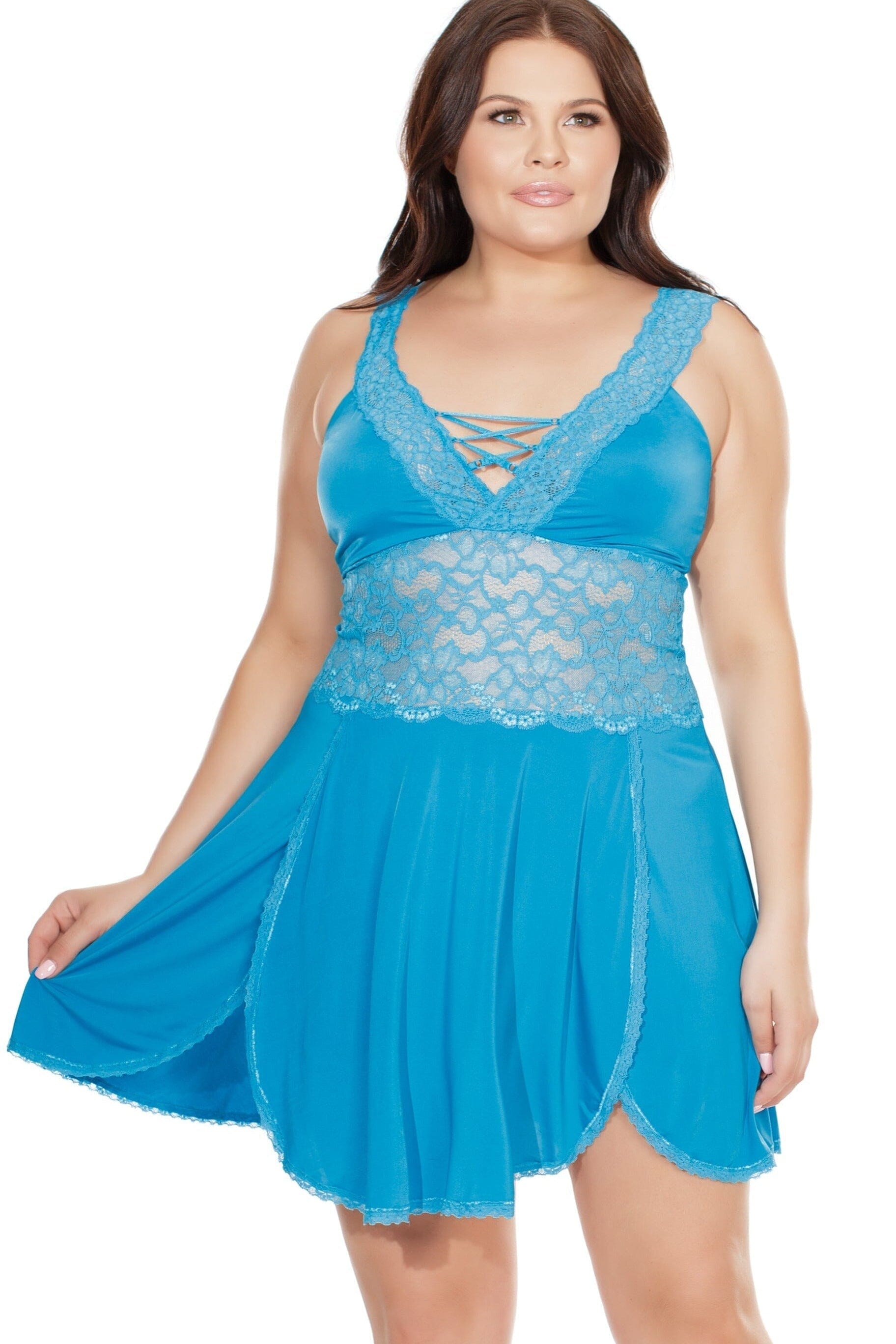 Soft Cup Babydoll With Side Slits | Plus Size