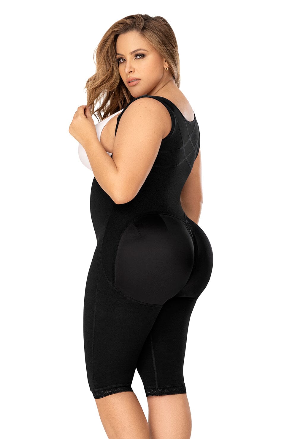 Cross Back Support Knee Length Shapewear