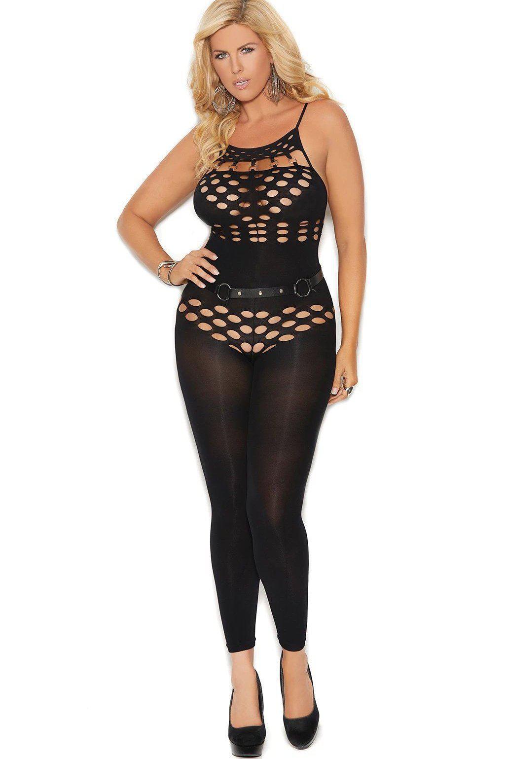 Plus Size Footless Bodystocking